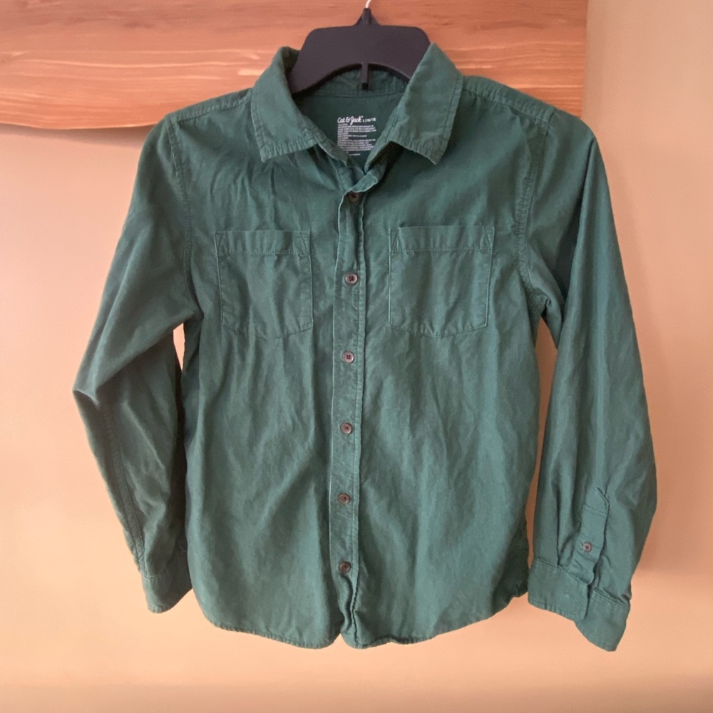 Boys Forest Green Collared Shirt
